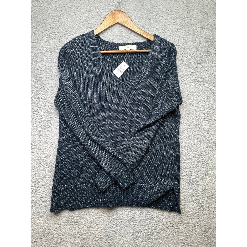 Loft V neck Metallic sweater NWT Sz Small